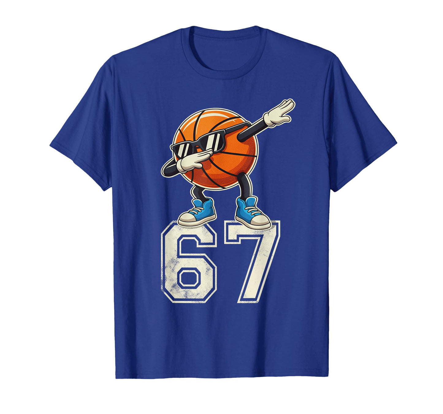 Boys Kids 67 Six Seven Sunglasses Dabbing Basketball Lover T-Shirt