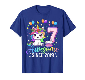 Unicorn 7th Birthday 7 Year Old Unicorn Party Birthday Girl T-Shirt