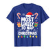 Most Likely to Nap On Christmas Shirt Family Matching Xmas T-Shirt