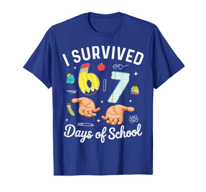 I Survived 67 Days of School Funny Six Seven Meme 6 7 Hands T-Shirt