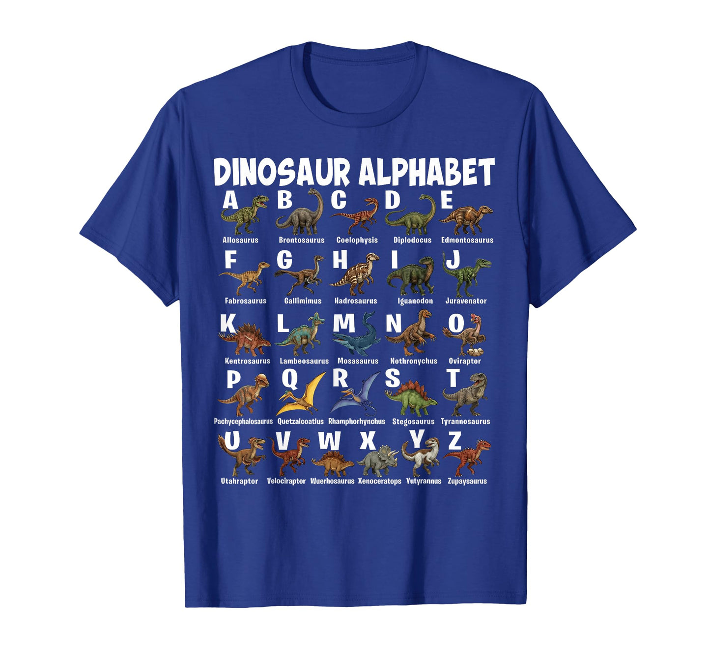 Types of Dinosaurs Alphabet A-Z Dino Girls Boys Dinosaur T-Shirt