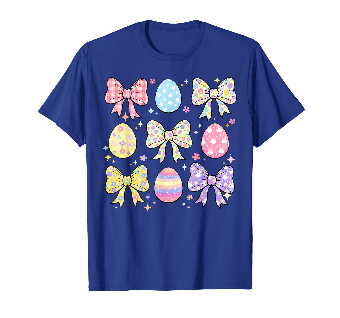 Happy Easter Day Coquette Bow Cute Eggs Girls Kids Women T-Shirt