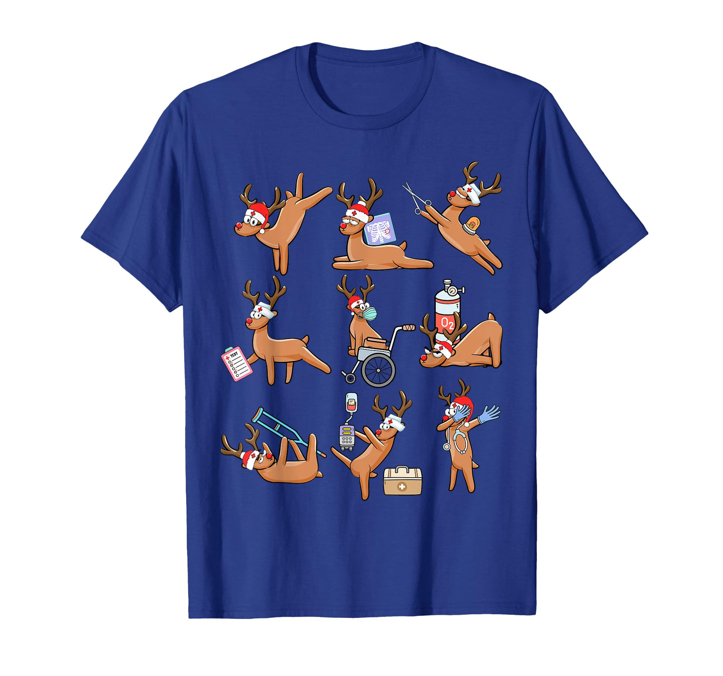 Christmas Reindeer Nurse Xmas Healthcare Workers Nursing T-Shirt