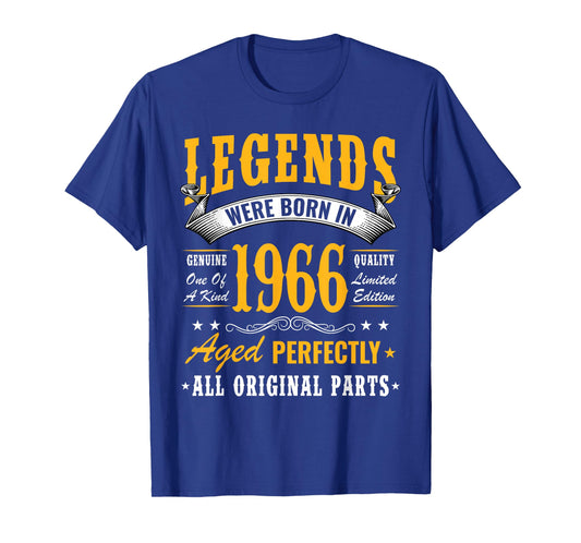 Vintage 60 Birthday Shirt for Men Legends were Born in 1966 T-Shirt