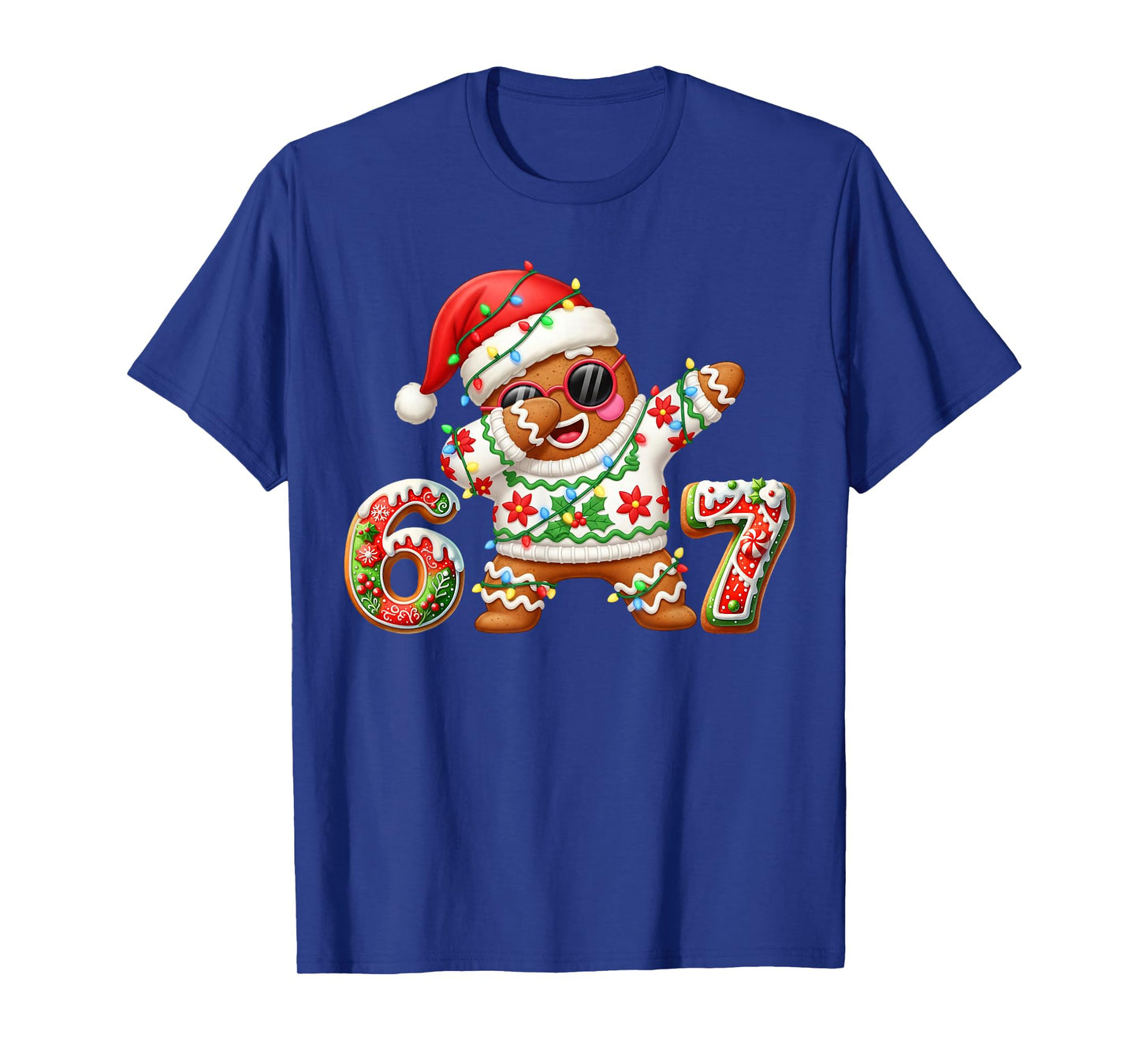 Funny Gingerbread Six Seven 67 Ice Cream Drip Christmas Boys T-Shirt