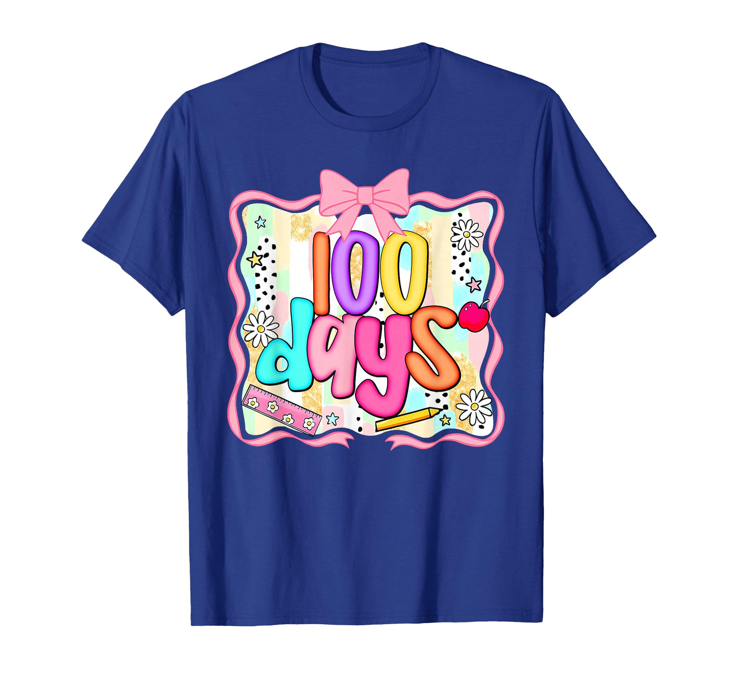 Retro 100 Days of School Happy 100th Day of School Girl Kids T-Shirt
