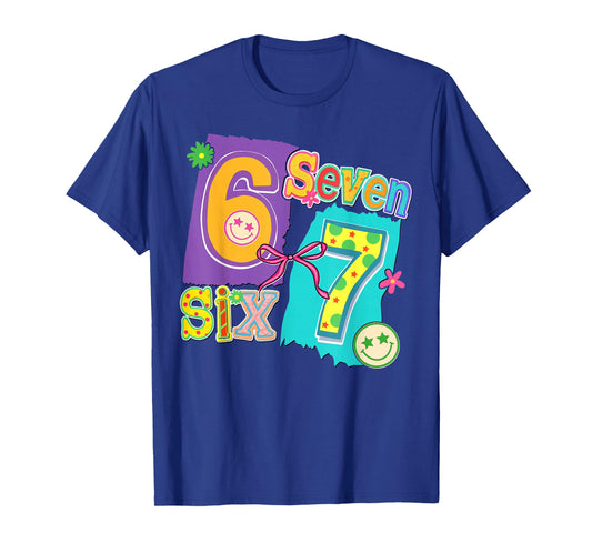 Funny Six Seven 6 7 Meme 67 Design for Women Girls Kids T-Shirt