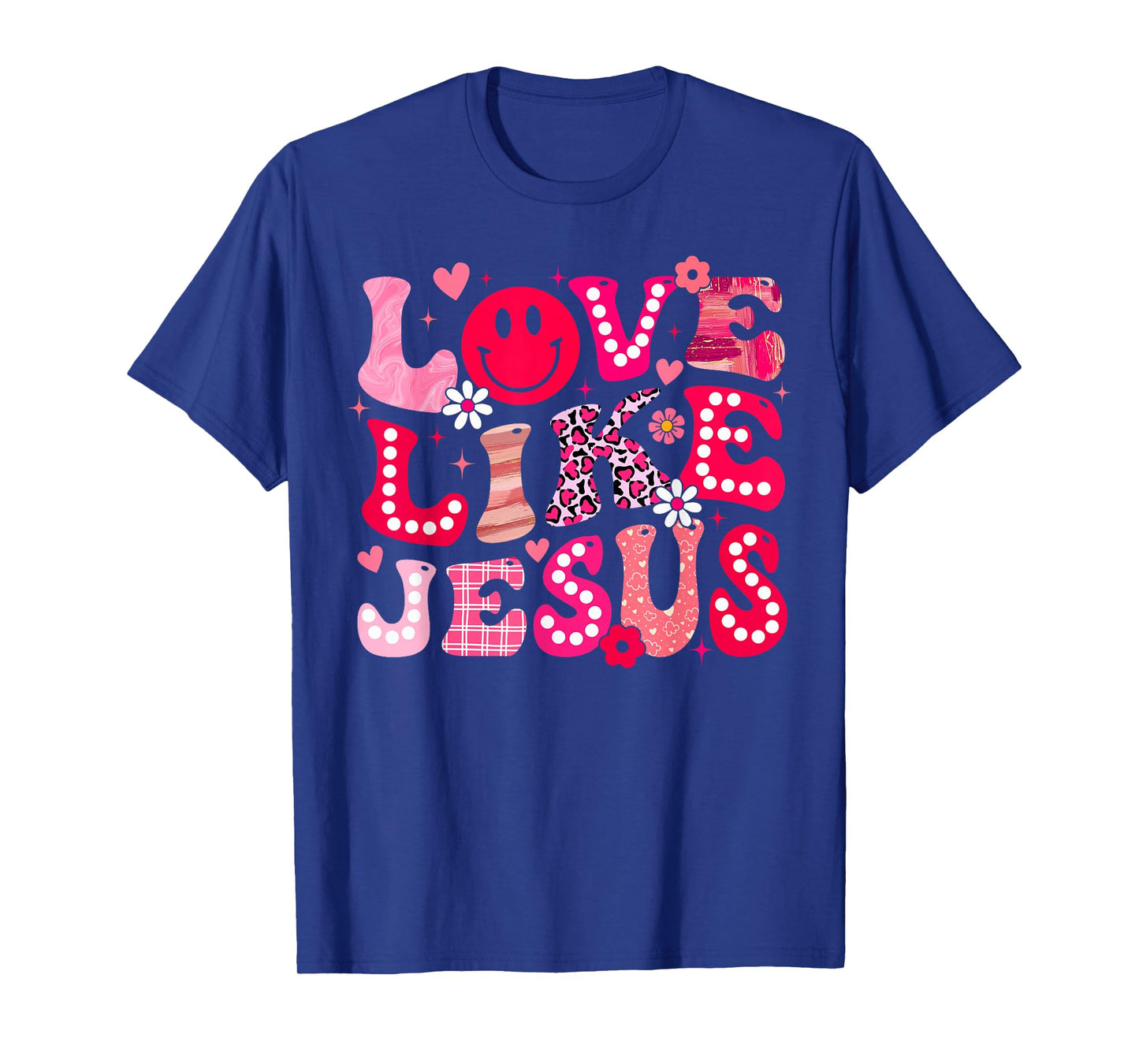 Groovy Love Like Jesus Valentine Christian Girl Women Kid T-Shirt