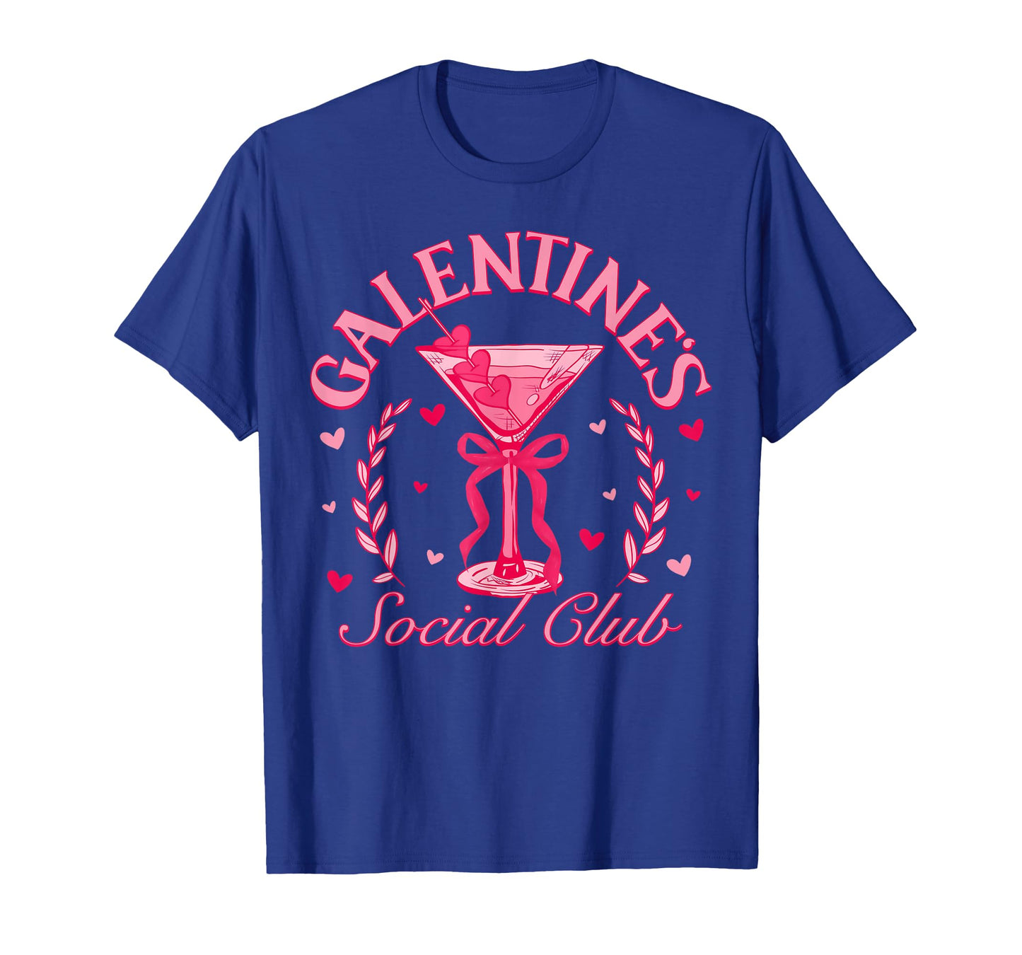 Galentine's Social Club Pink Coquette Martini Bow Valentine T-Shirt