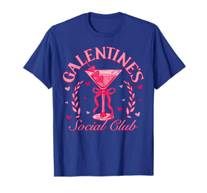 Galentine's Social Club Pink Coquette Martini Bow Valentine T-Shirt