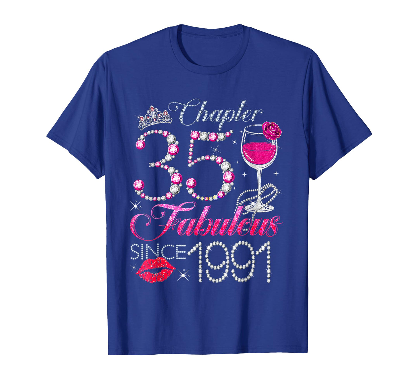 Chapter 35 Fabulous Since 1991 35th Birthday Queen Diamond T-Shirt