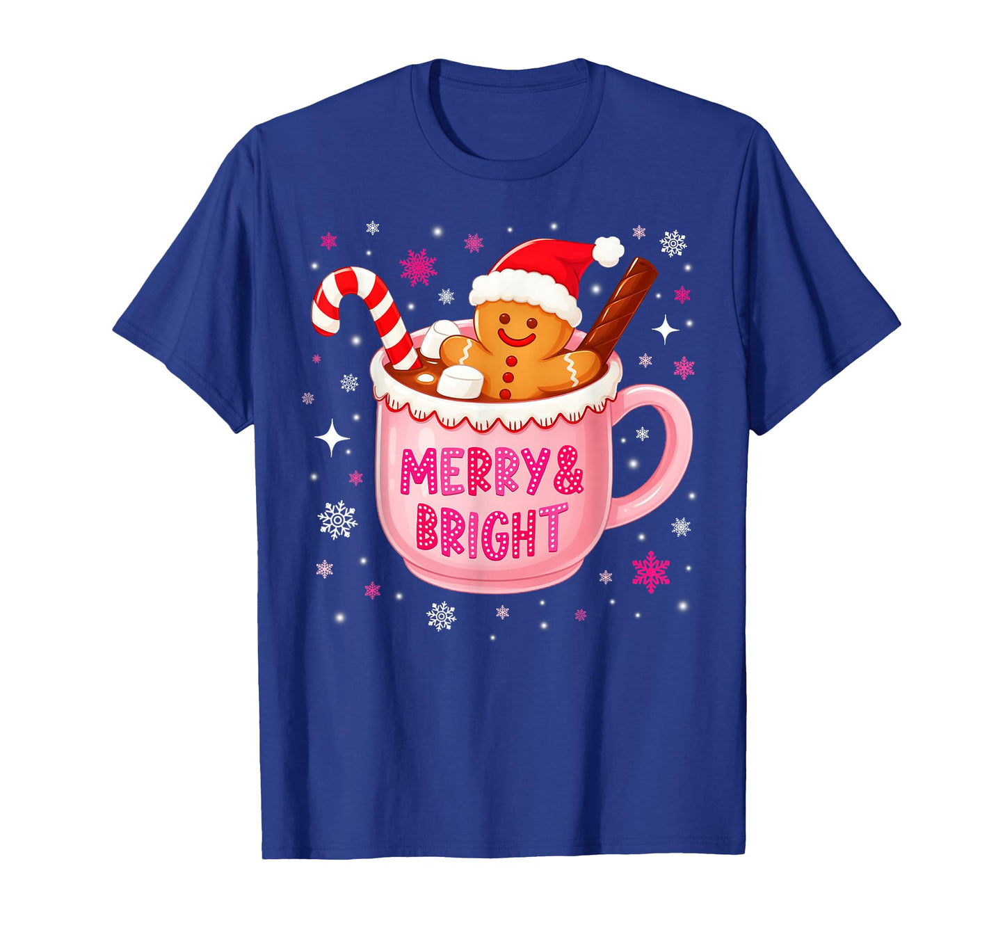 Merry and Bright Hot Cacao Gingerbread Christmas Xmas Women T-Shirt