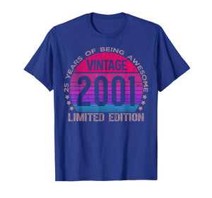 25 Year Old Gifts Vintage 2001 Limited Edition 25th Birthday T-Shirt