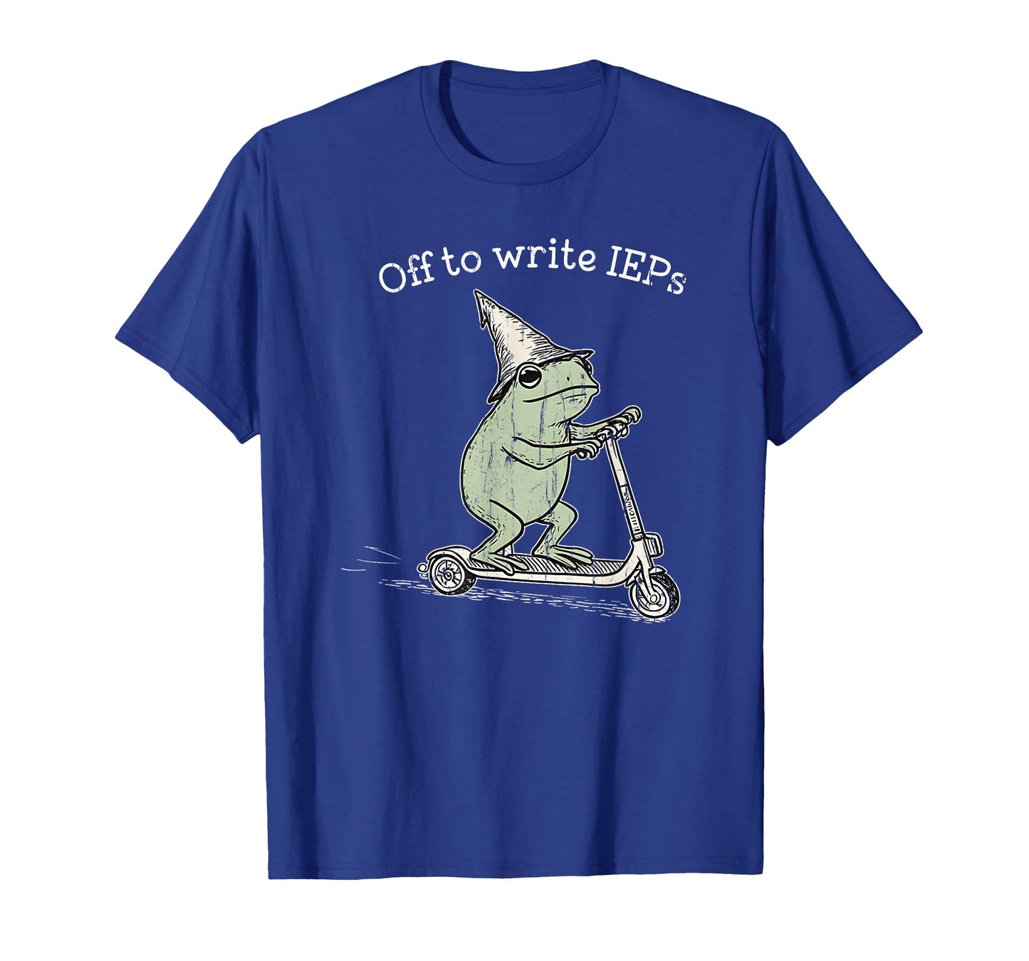 Off to Write IEPs, Frog Scooter, Special Education Teacher T-Shirt