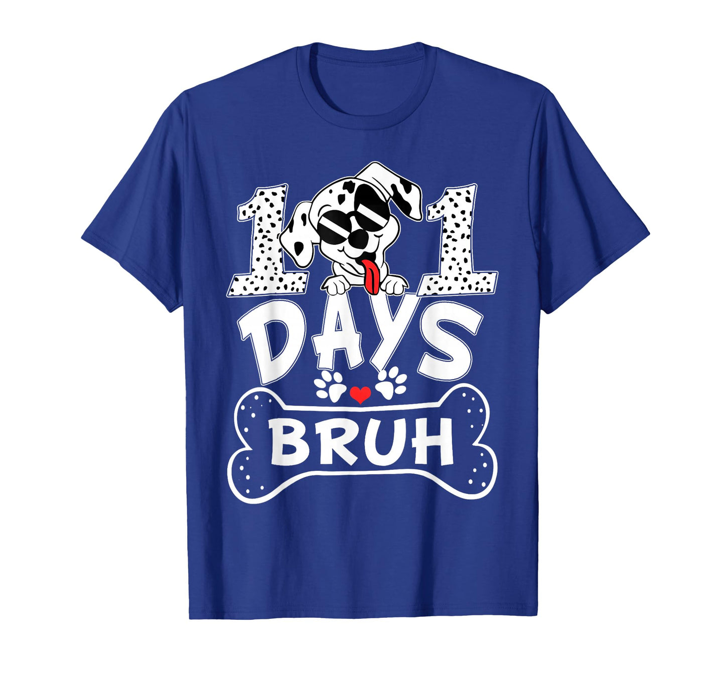 Bruh 100 Days of School Dalmatian Dog Boys Kids 100th Days T-Shirt