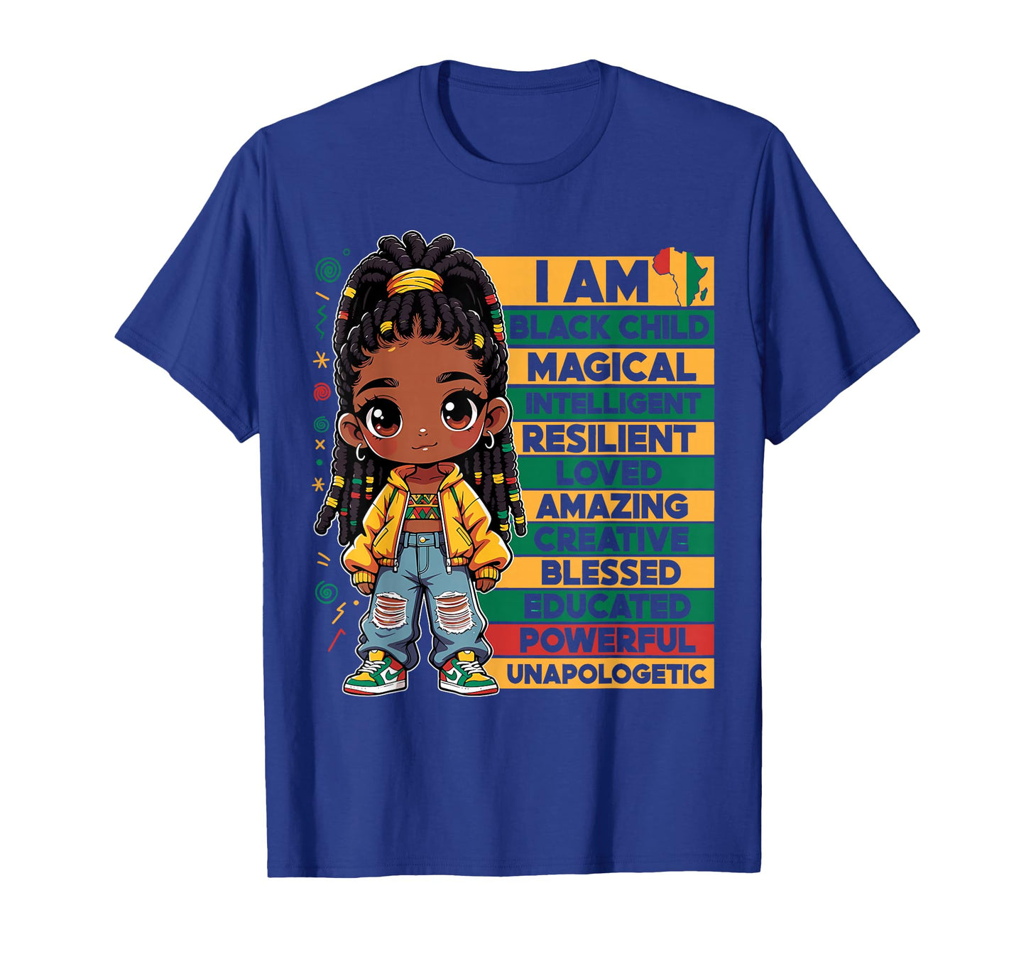 I Am Black History Kids African American Girls Women Melanin T-Shirt