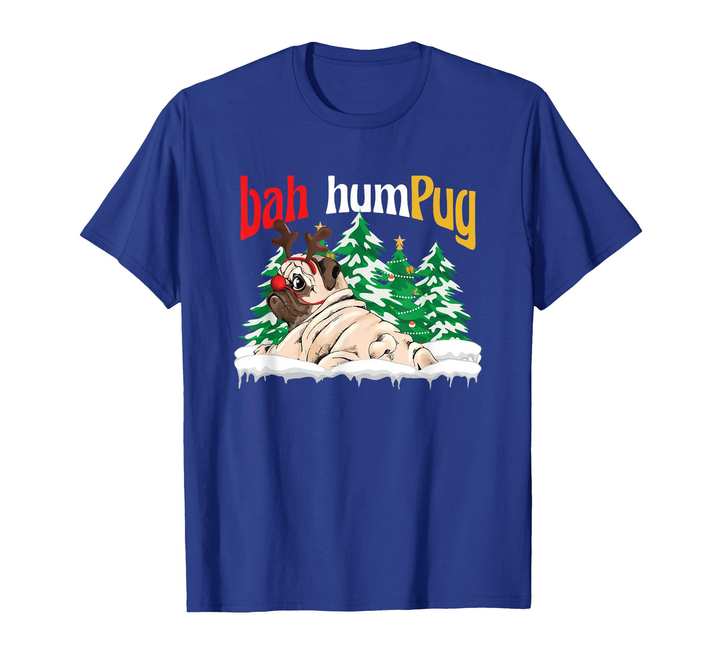 Bah Humbug Funny Pug Dog Xmas Bah Humpug Anti Christmas T-Shirt