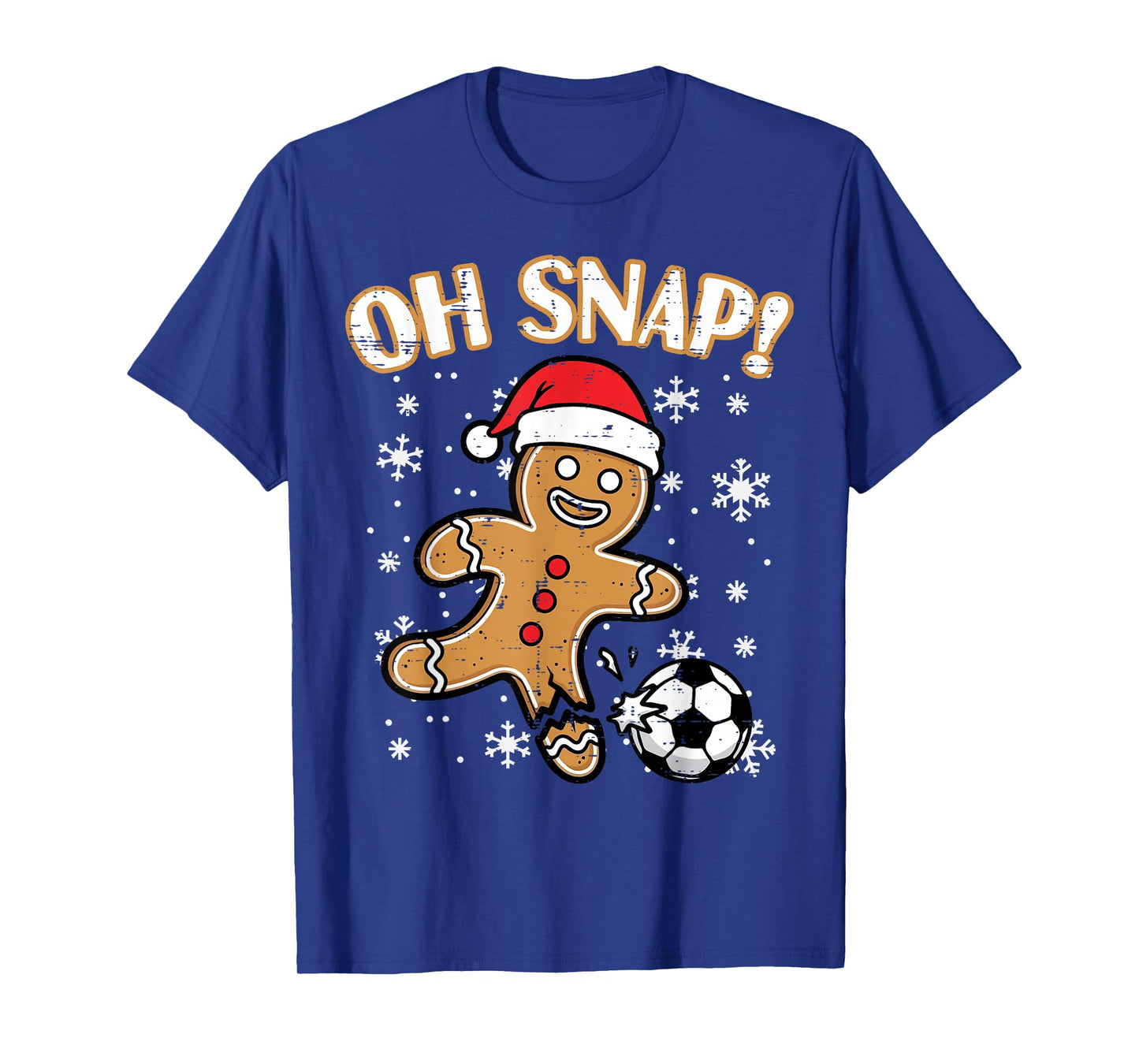 Christmas Gingerbread Soccer Oh Snap Funny Xmas Boys Kid Men T-Shirt