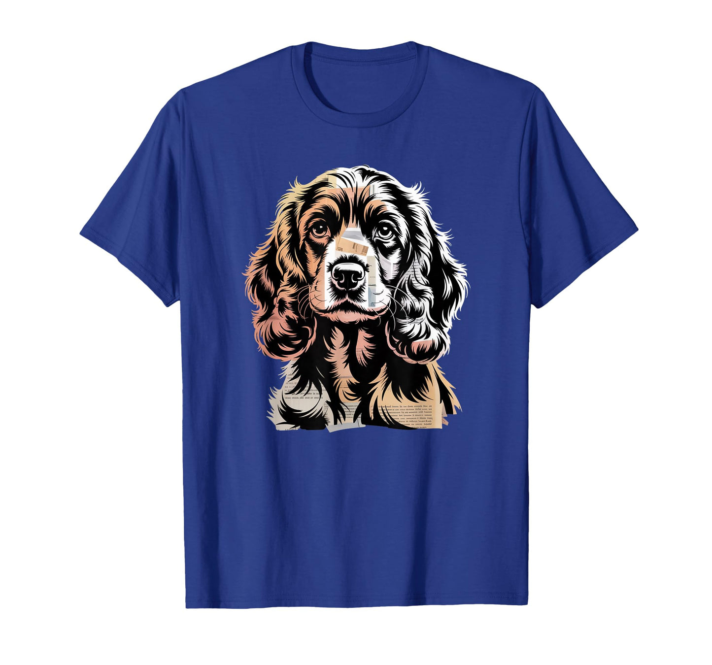 Newspaper Art English Cocker Spaniel T-Shirt