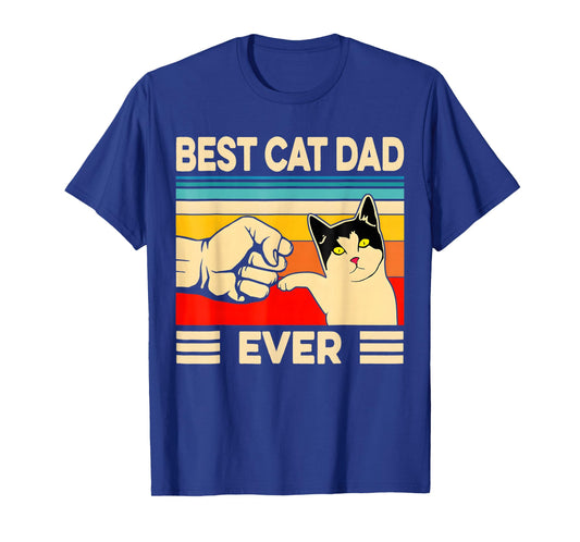 Cat-Shirt Men Best Cat Dad Ever Funny Cat Lover Gift T-Shirt