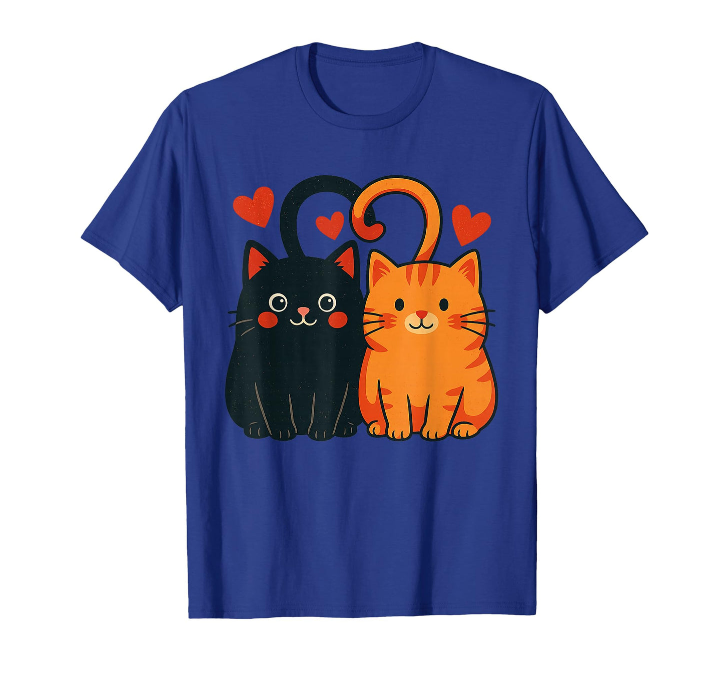 Black and Orange Cat Valentine Ginger Cat Valentine's Day T-Shirt