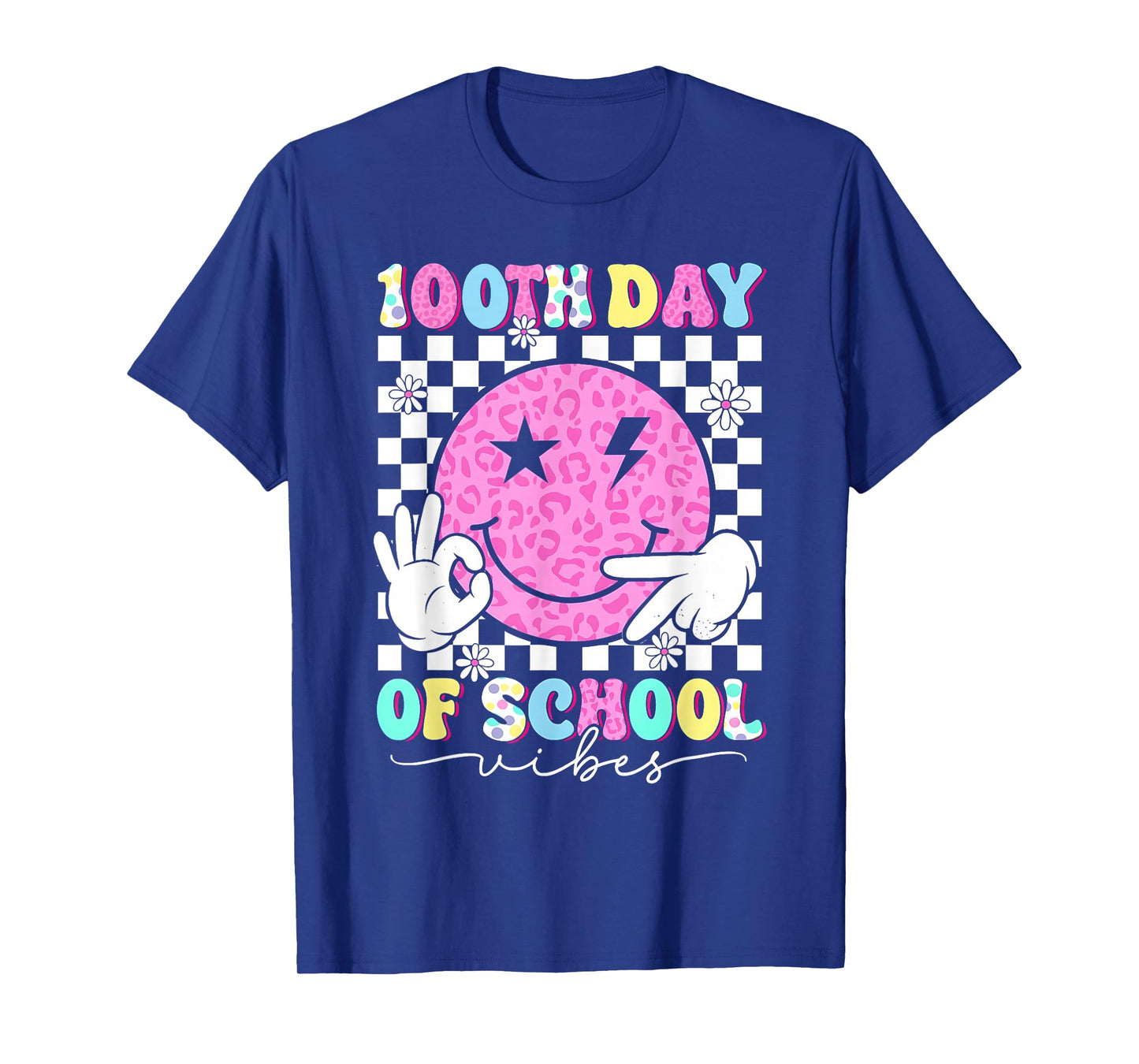 100th Day of School Vibes Cute Smile Face 100 Days of School T-Shirt