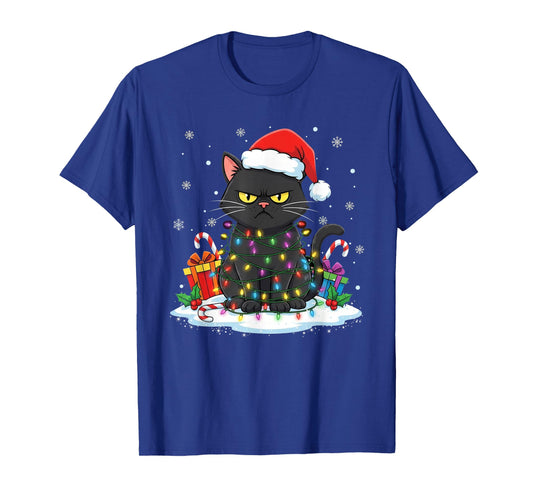 Funny Black Cat Christmas for Men Women Youth Girls T-Shirt
