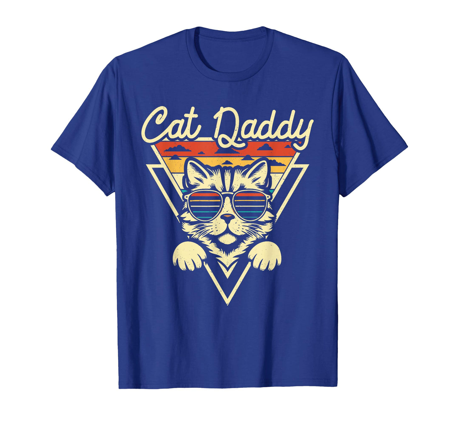 Cat Daddy Retro Sunglasses Cat Fur Dad Papa Vintage Cat Dad T-Shirt