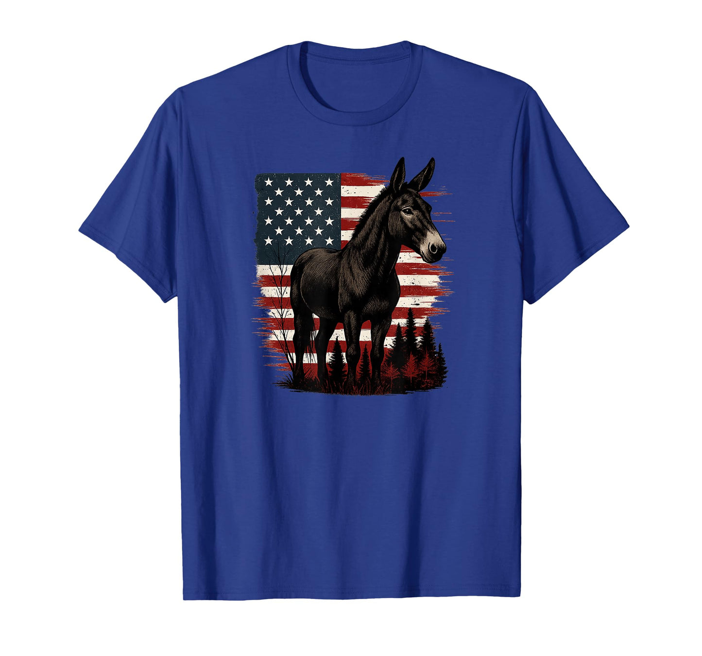 Patriotic Mule with American Flag T-Shirt