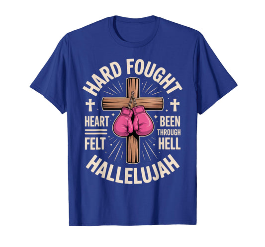Hard Fought Hallelujah Christian Boxing Faith Outfit T-Shirt