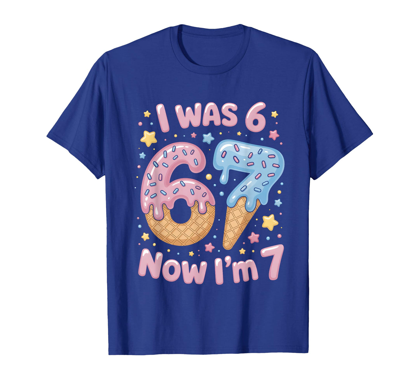 I was 6 Now I'm 7 Ice Cream 7th Birthday Celebration T-Shirt