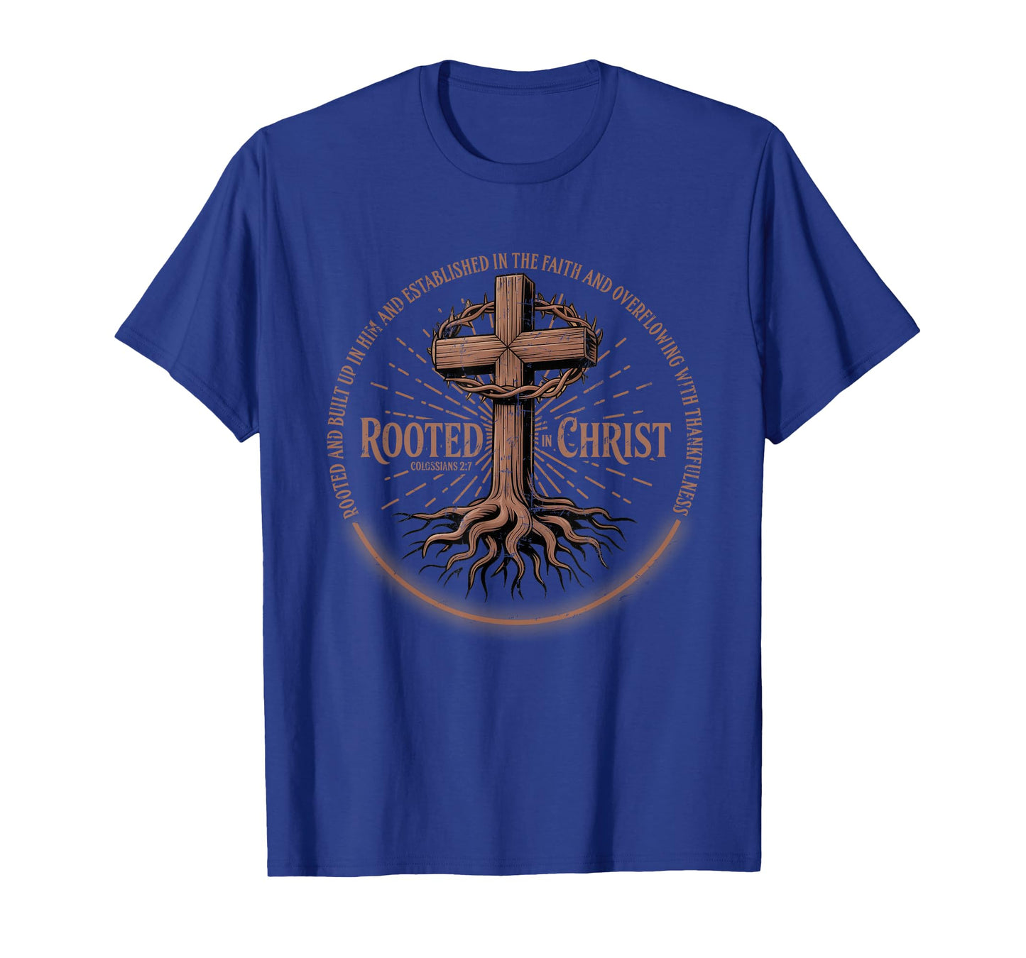 Rooted in Christ Tee, Jesus Tee, Vintage Cross Christian T-Shirt