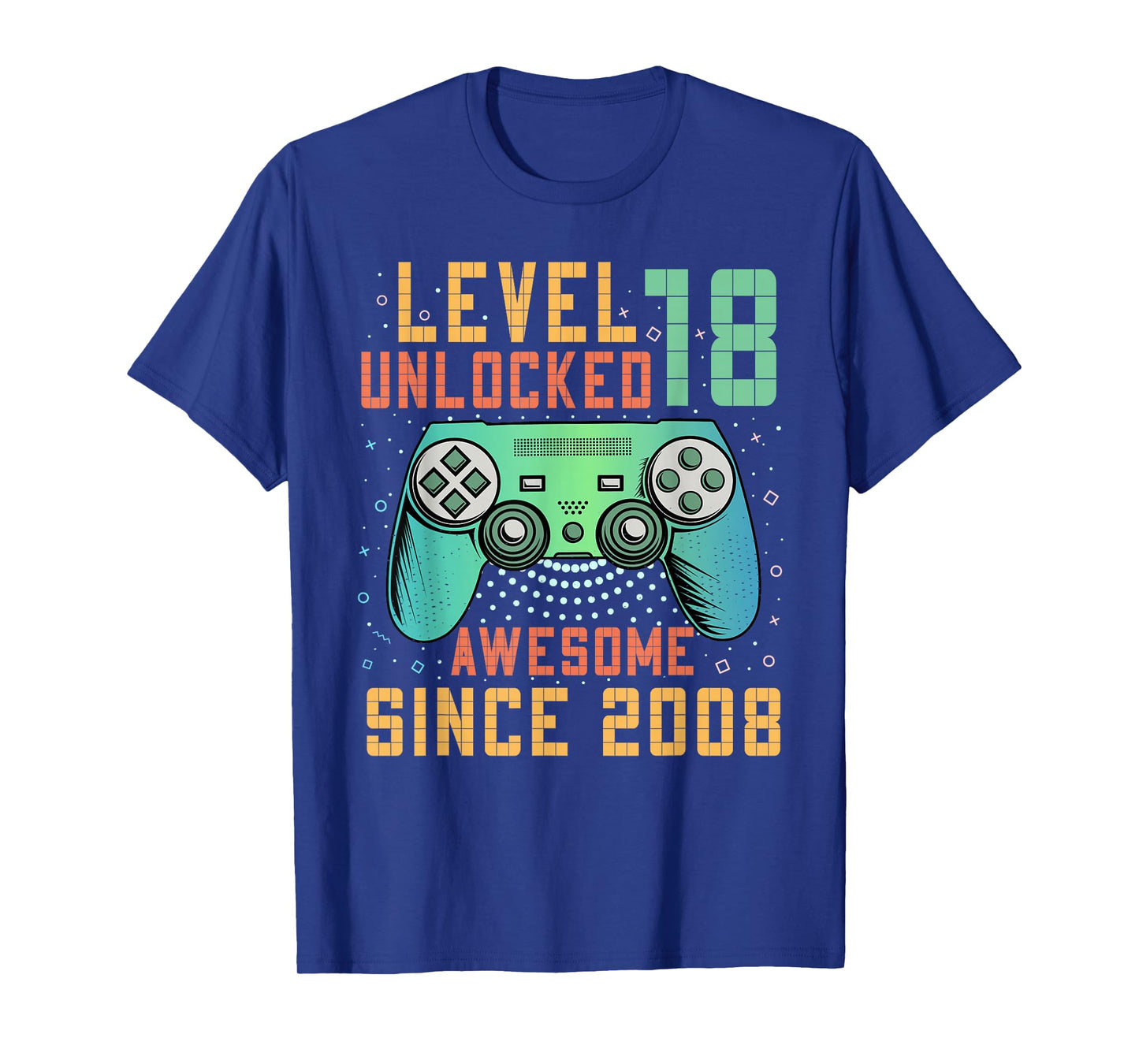 Level 18 Unlocked Awesome Since 2008 18th Birthday Boy T-Shirt