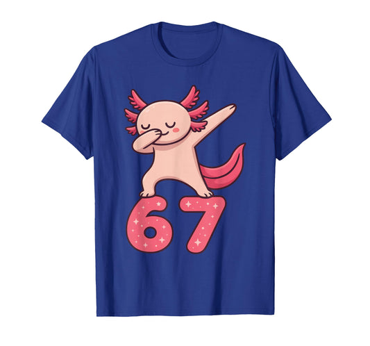 Axolotl Dabbing 67 Meme Six Seven Funny Gen Alpha T-Shirt