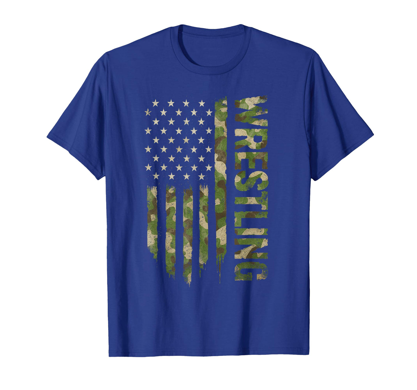 Wrestling American Flag Camo USA Patriotic Wrestler Men Boys T-Shirt