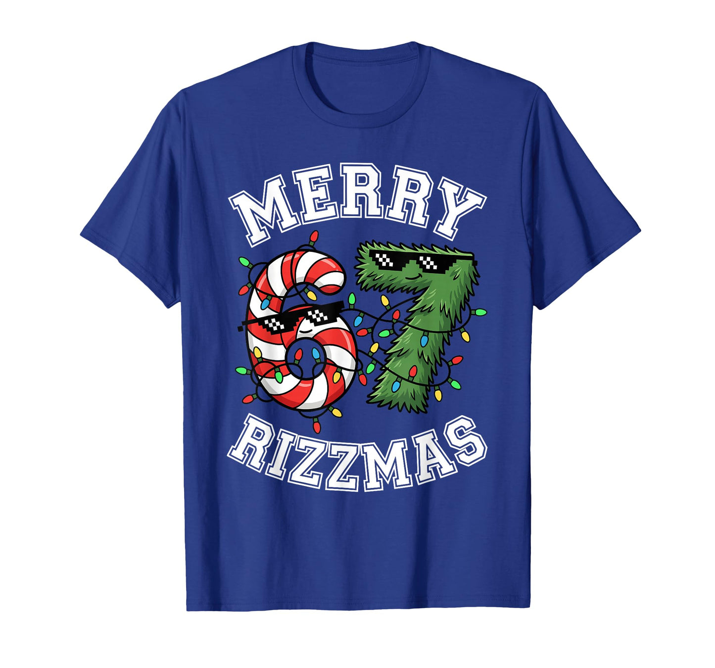 Merry Rizzmas 67 Candy Cane Tree Sunglasses Funny T-Shirt
