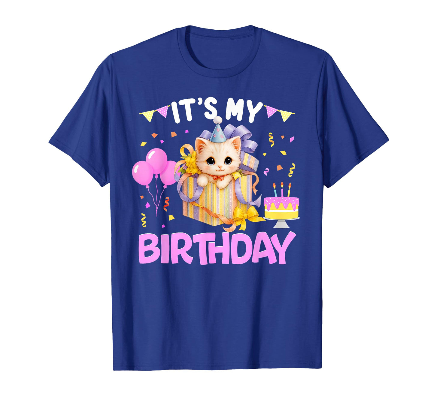It's My Birthday Cat Lover Cute Girl Bday Family Party T-Shirt