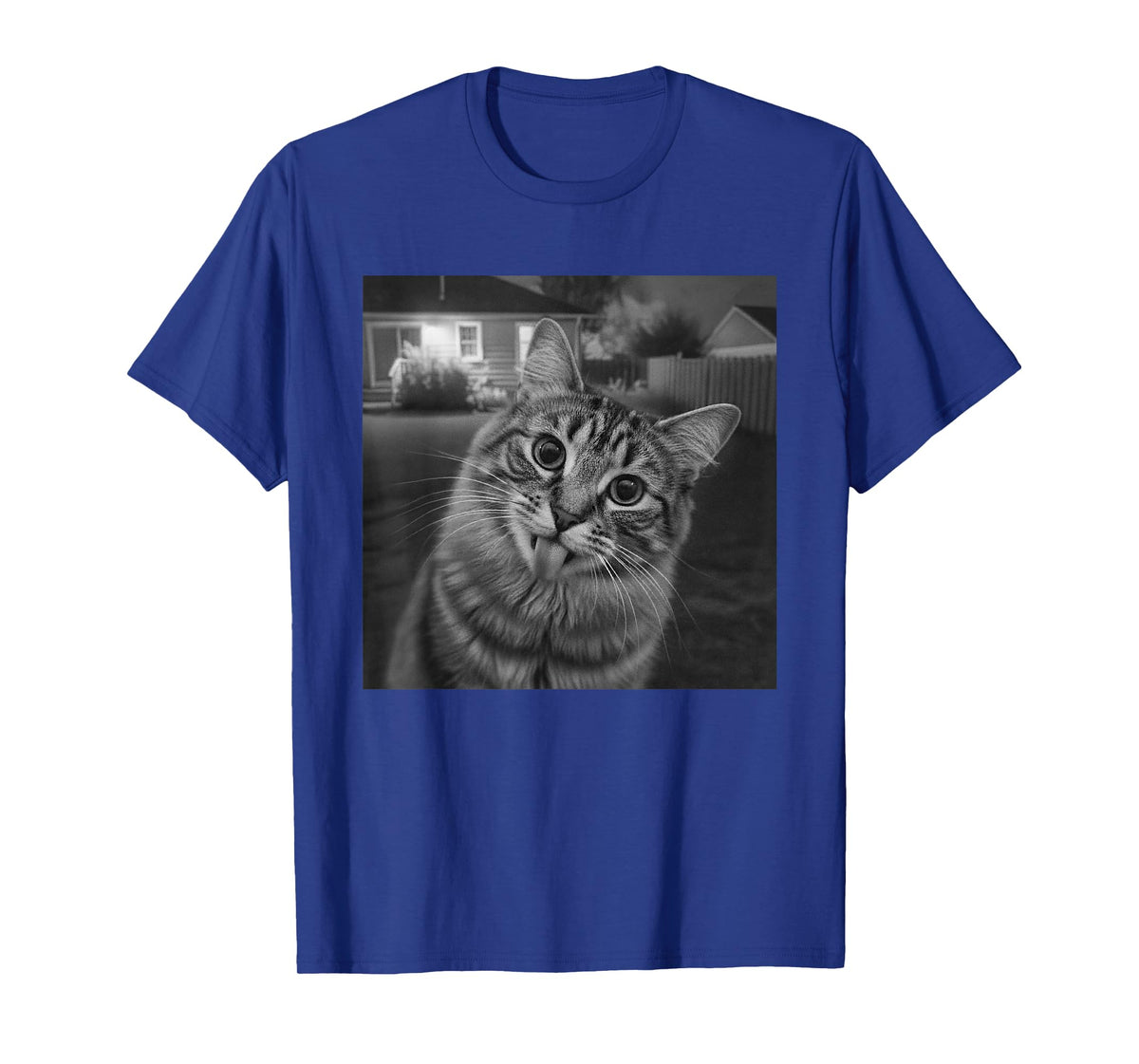 Funny Cat Sticks Out Tongue On Security Camera T-Shirt