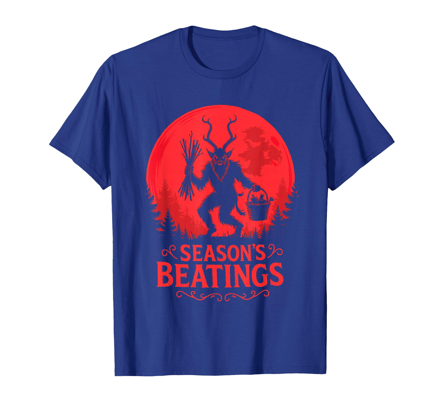 Krampus Santa Season’s Beatings Gothic Christmas Horror T-Shirt