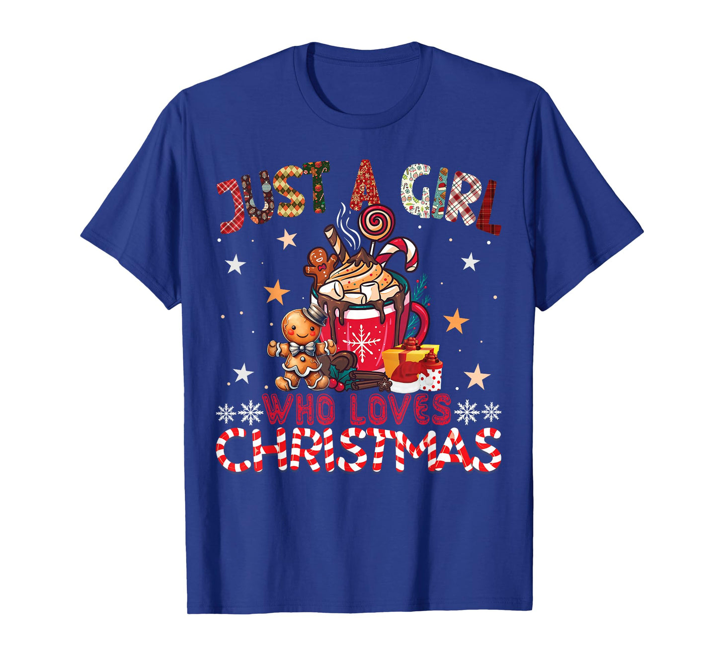 Just A Girl Who Loves Christmas Hot Cocoa Bar Xmas T-Shirt