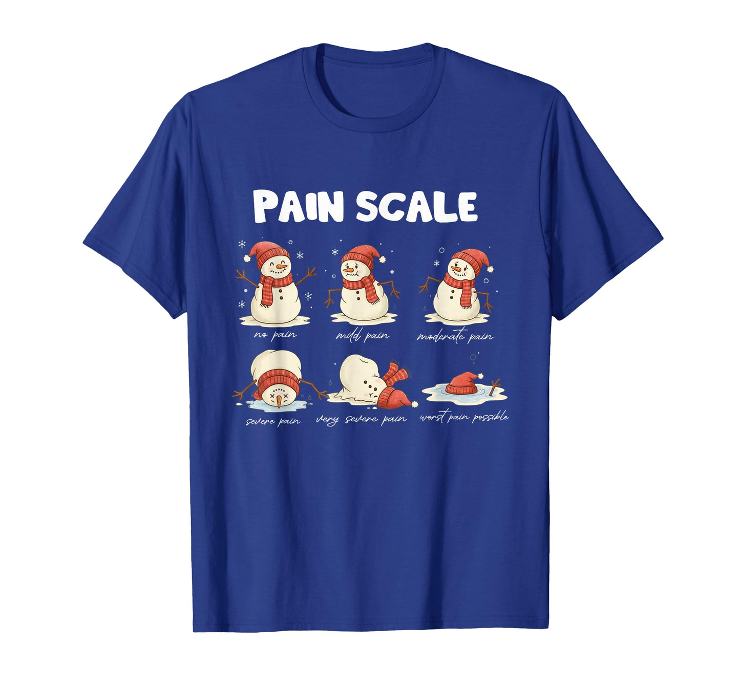Pain Scale Snowman Nurse Christmas ICU Nurse Funny T-Shirt