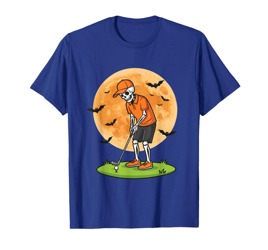 Funny Golf Skeleton Halloween Spooky Golfer Costume Golfing T-Shirt