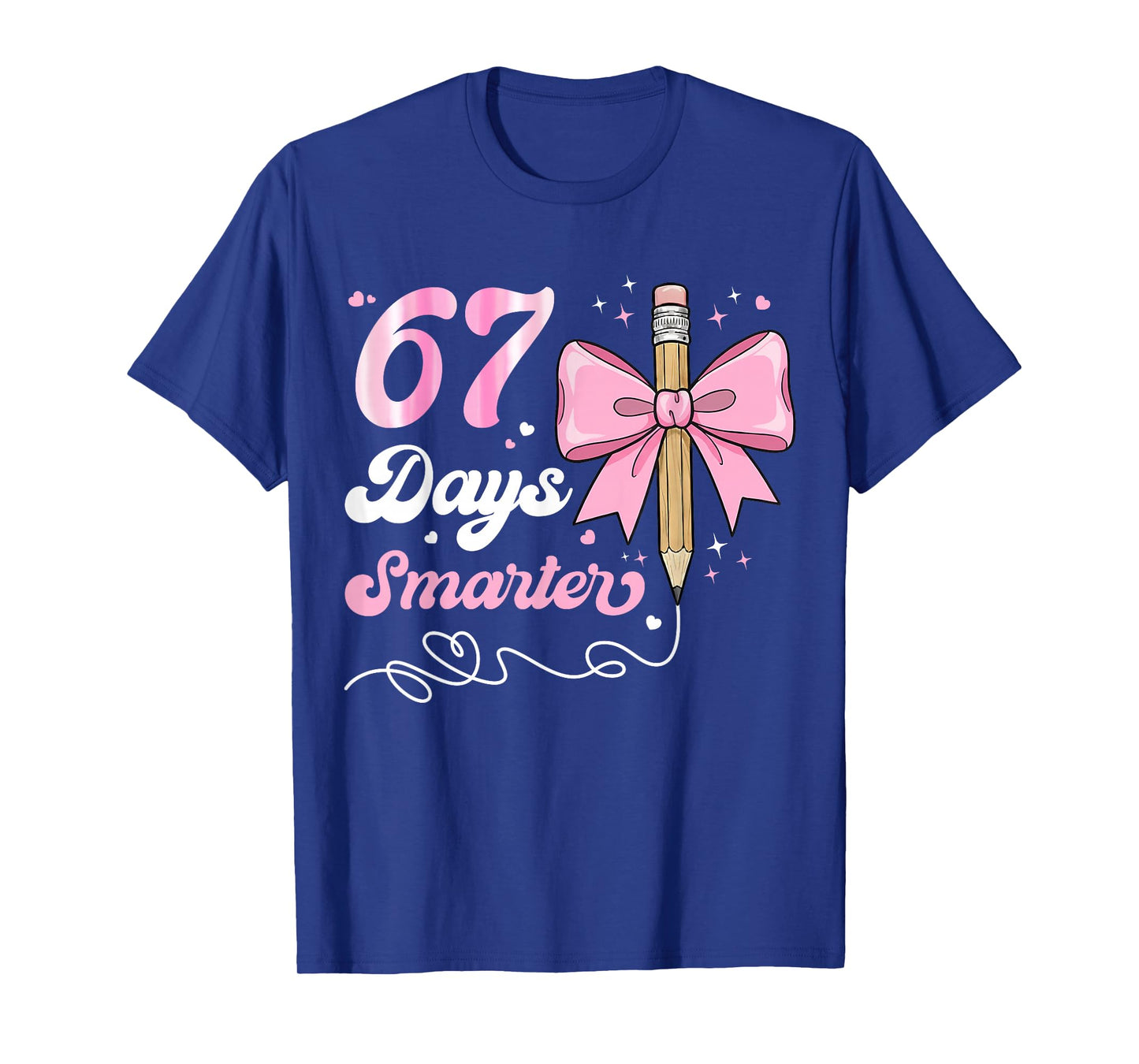 67th Day of School 67 Days Smarter Coquette Bow Teacher Kids T-Shirt