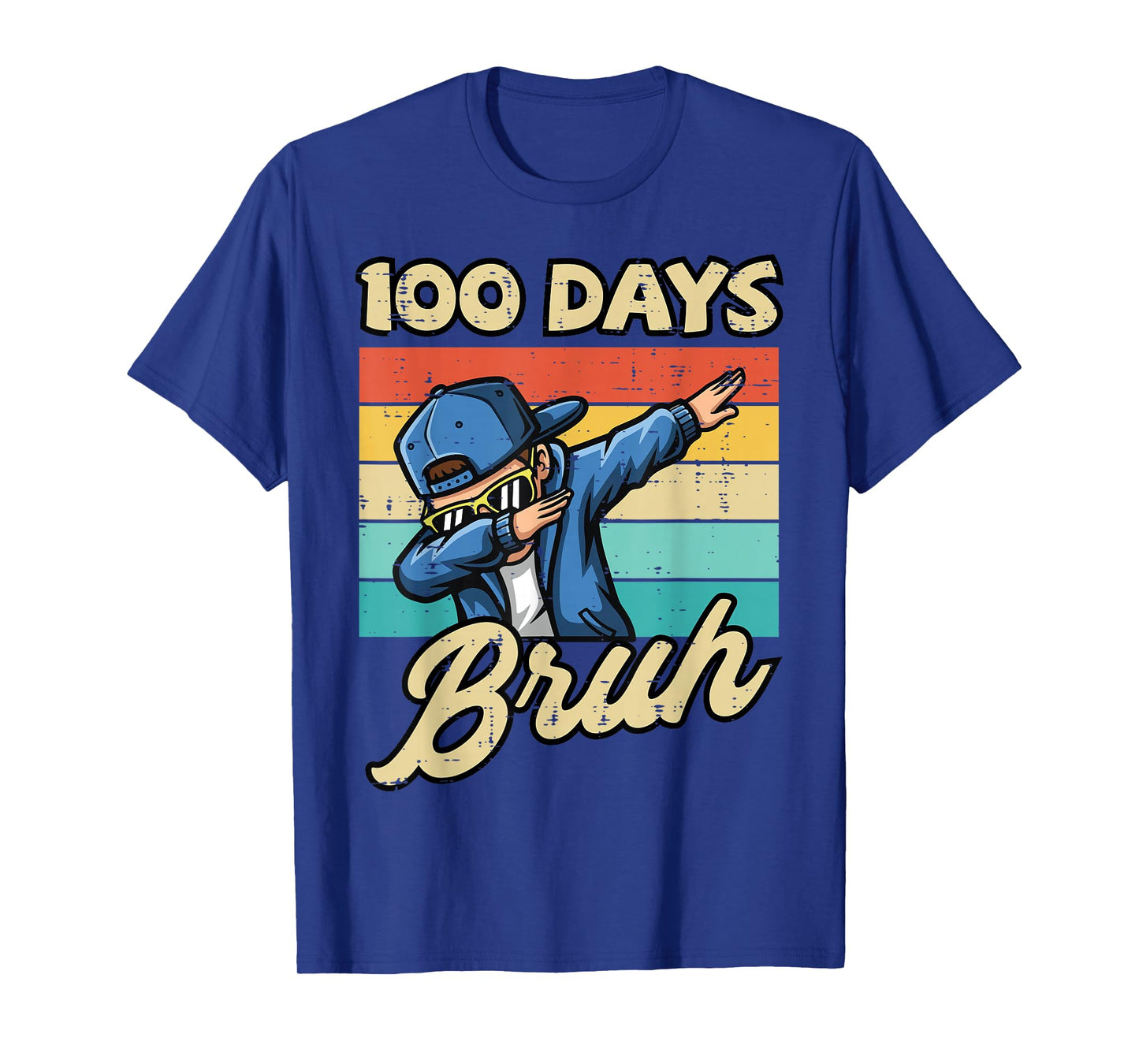 100 Days of School Bruh Boy Dab Retro 100th Day Boys Kids T-Shirt