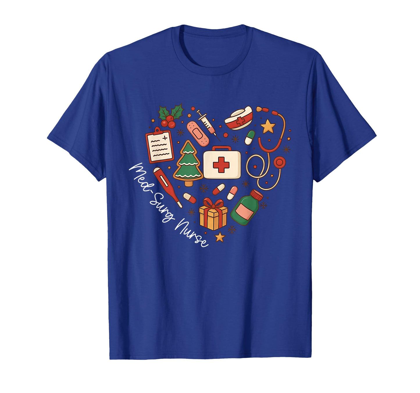 Christmas Med Surg Nurse Cute Heart Nursing Medical Surgical T-Shirt