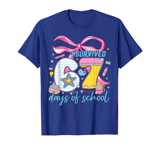 I Survived 67 Days of School Funny Meme Kid Teacher Boy Girl T-Shirt