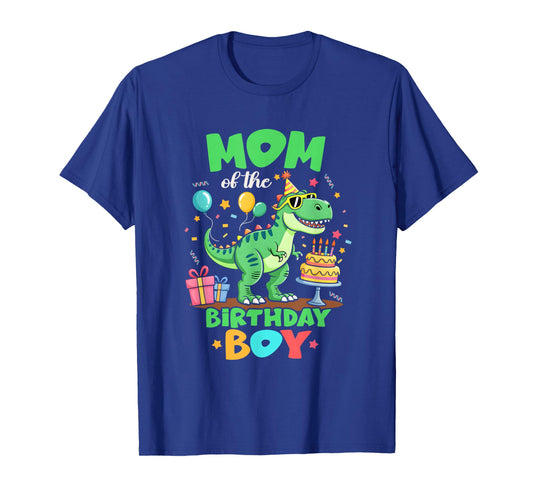 Mom of The Birthday Boy T Rex Dinosaur Family Party T-Shirt