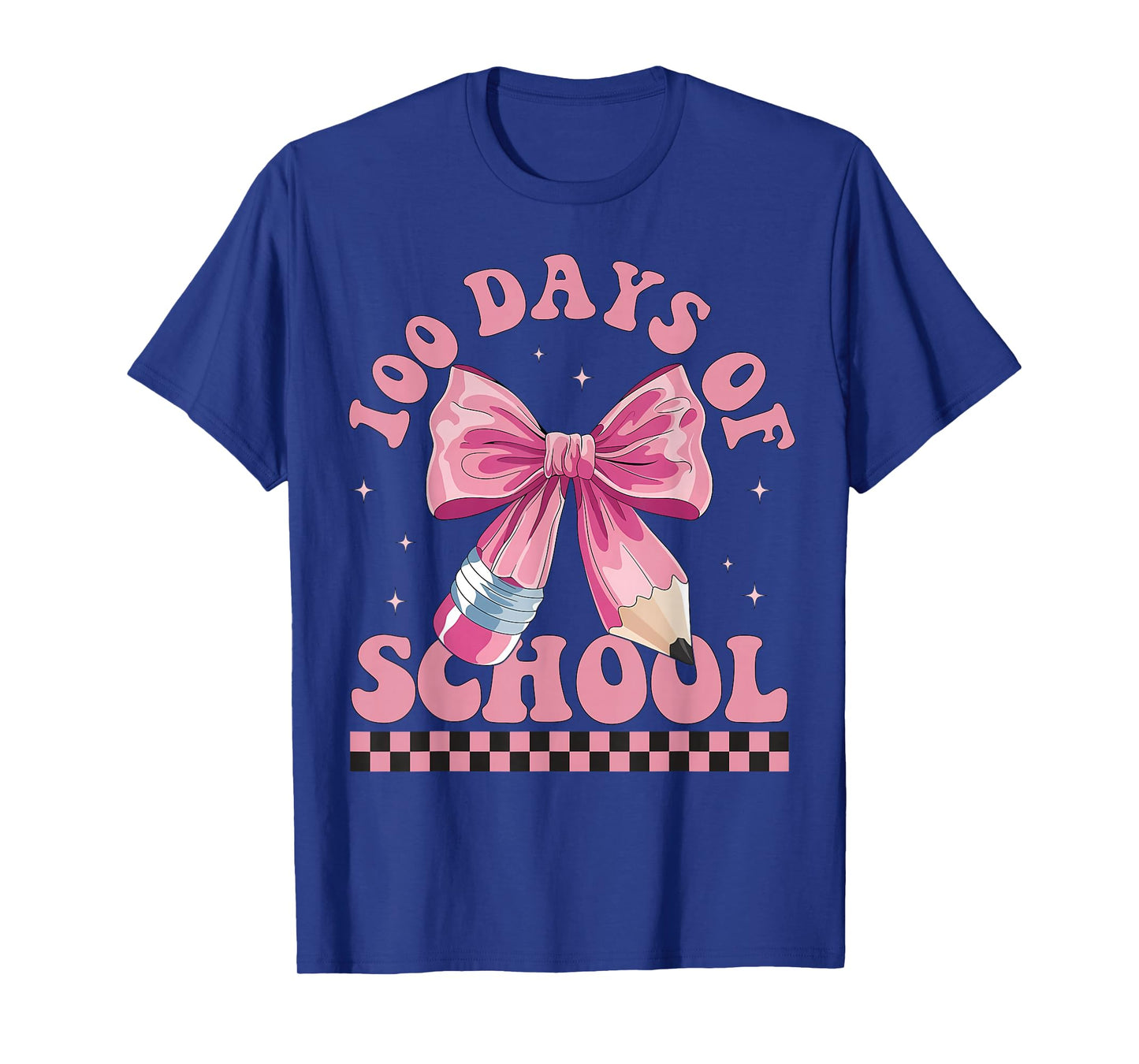 Happy 100 Days of School Pink Bow Teacher Kids T-Shirt