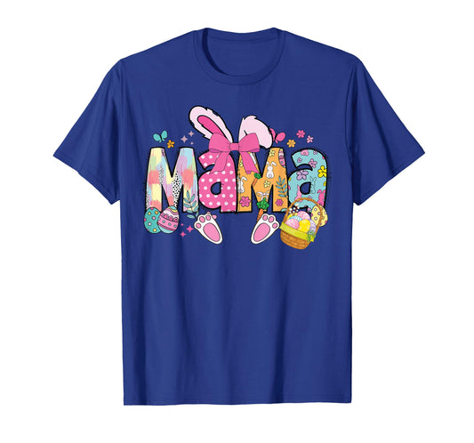 Mama Coquette Bow Bunny Easter Funny Mom Mommy Happy Easter T-Shirt