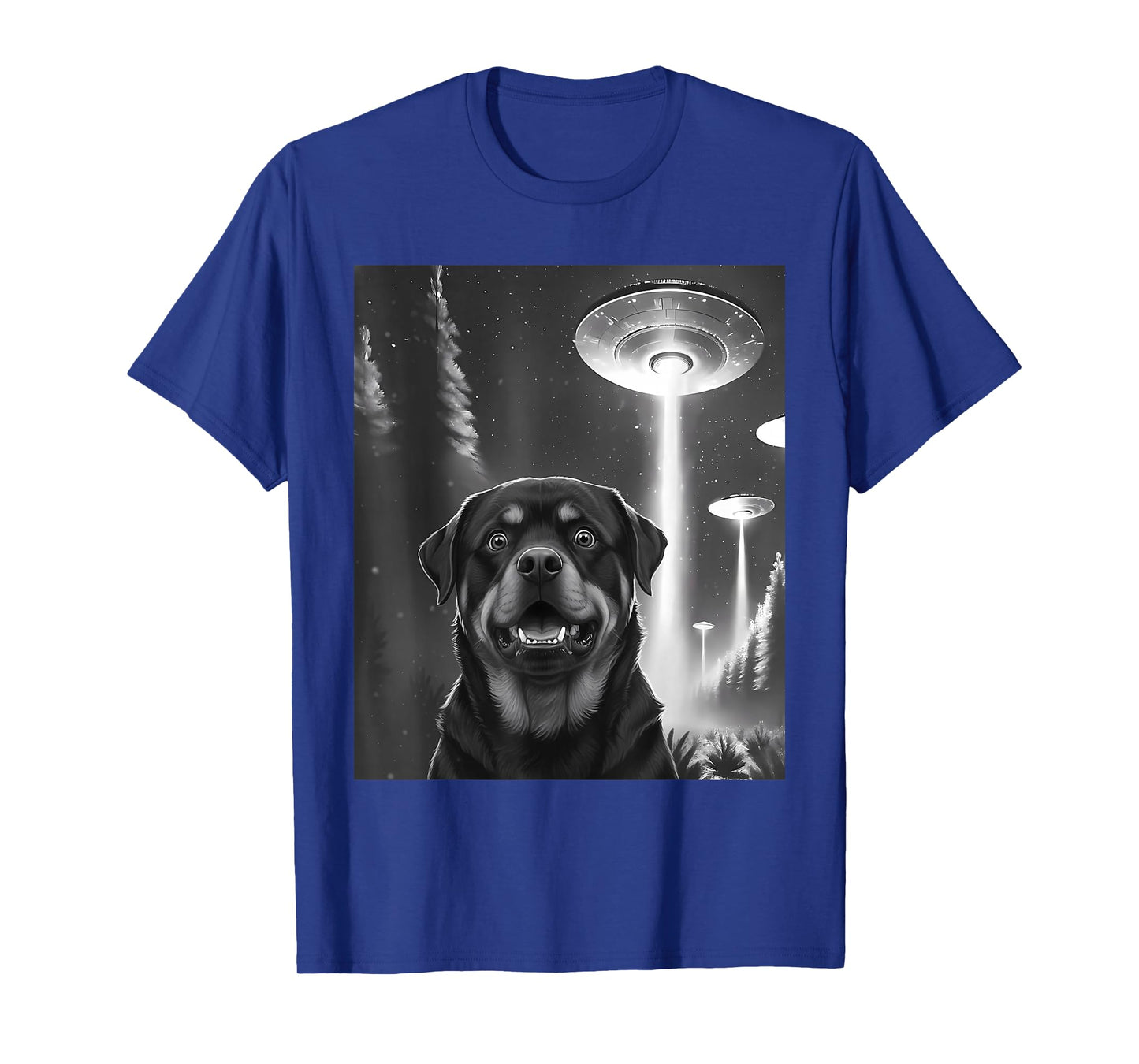Funny Rottweiler Alien UFO Taking a Selfie Animal Lover T-Shirt